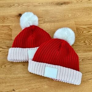 Love Your Melon Red and White Santa Pom Beanie